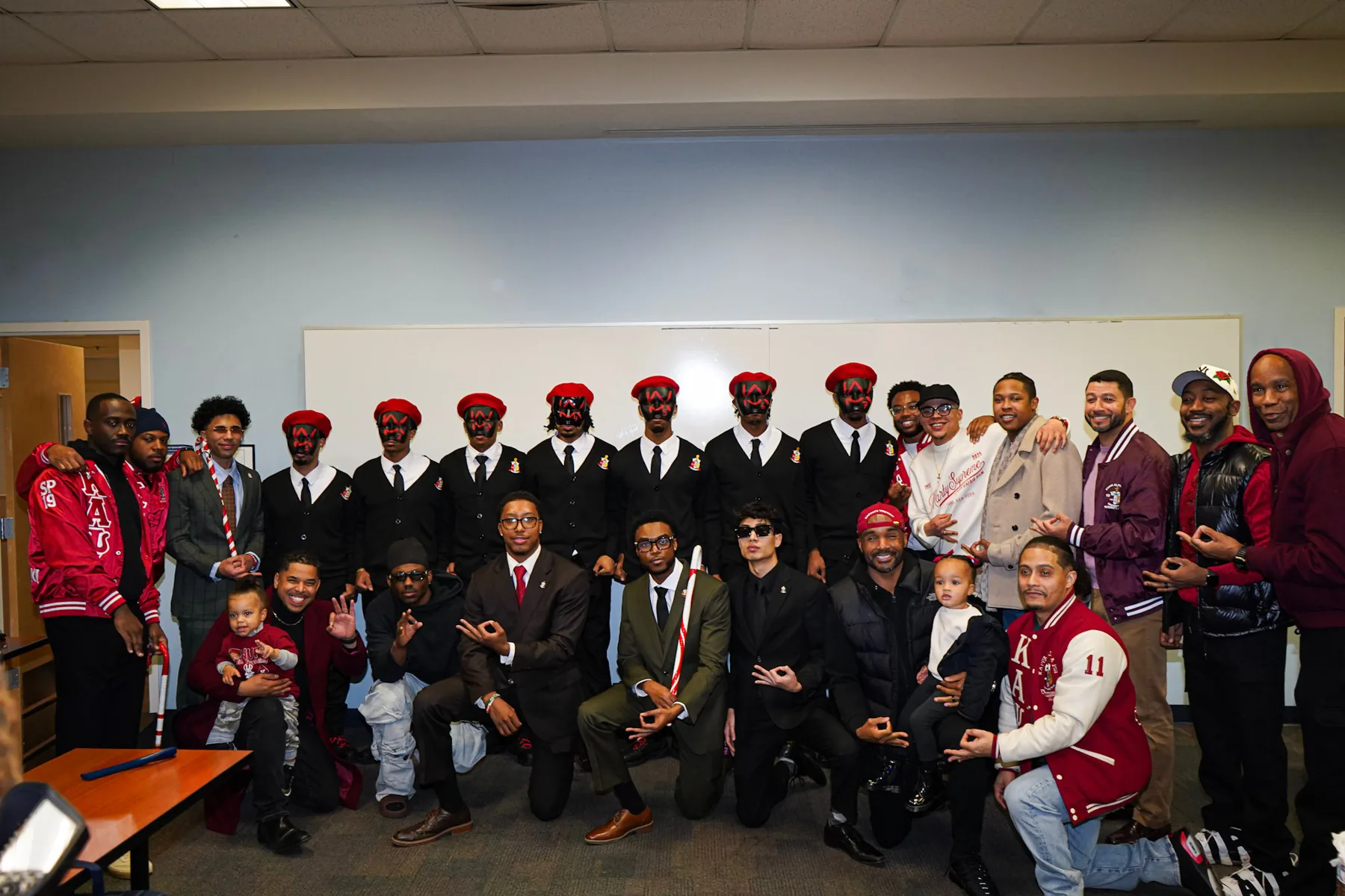 Kappa Chi Brothers with the chapter's newest members